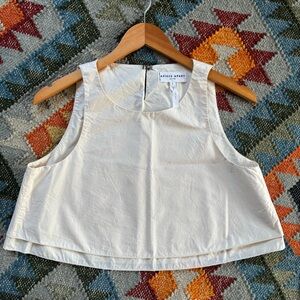 Apiece Apart Ivory Cotton Trapeze Swing Top Blouse M